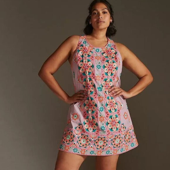 Anthropologie Embroidered & Appliqued Shift Dress - Picture 2 of 13